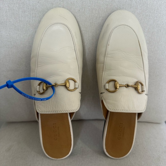 GUCCI WOMEN'S PRINCETOWN SLIPPER WHITE SIZE 37.5 Good condition - Picture 1 of 11
